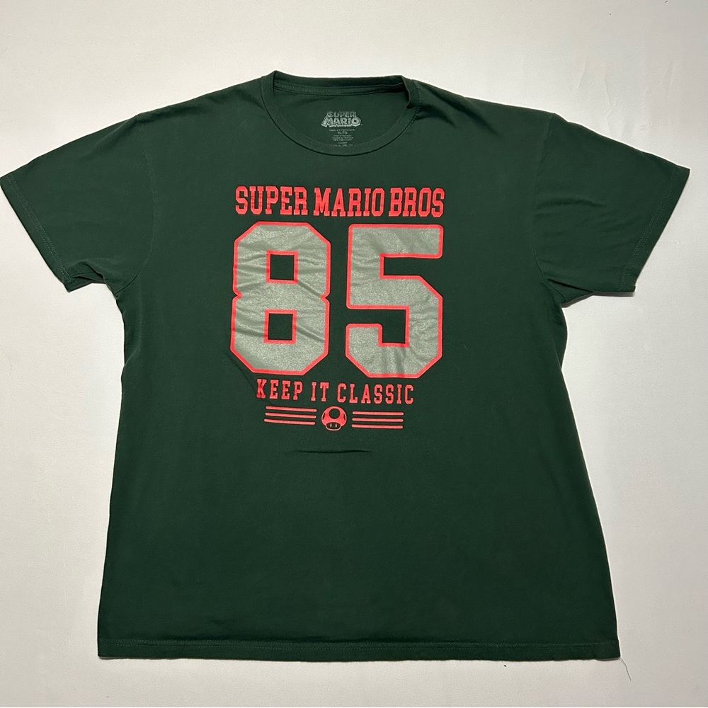 Nintendo Super Mario Bros Forest Green Short Sleeve Tee